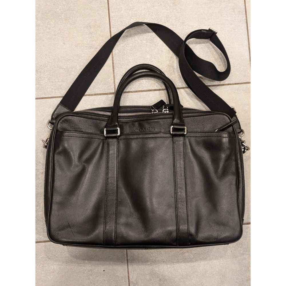Coach Black Leather Laptop Bag